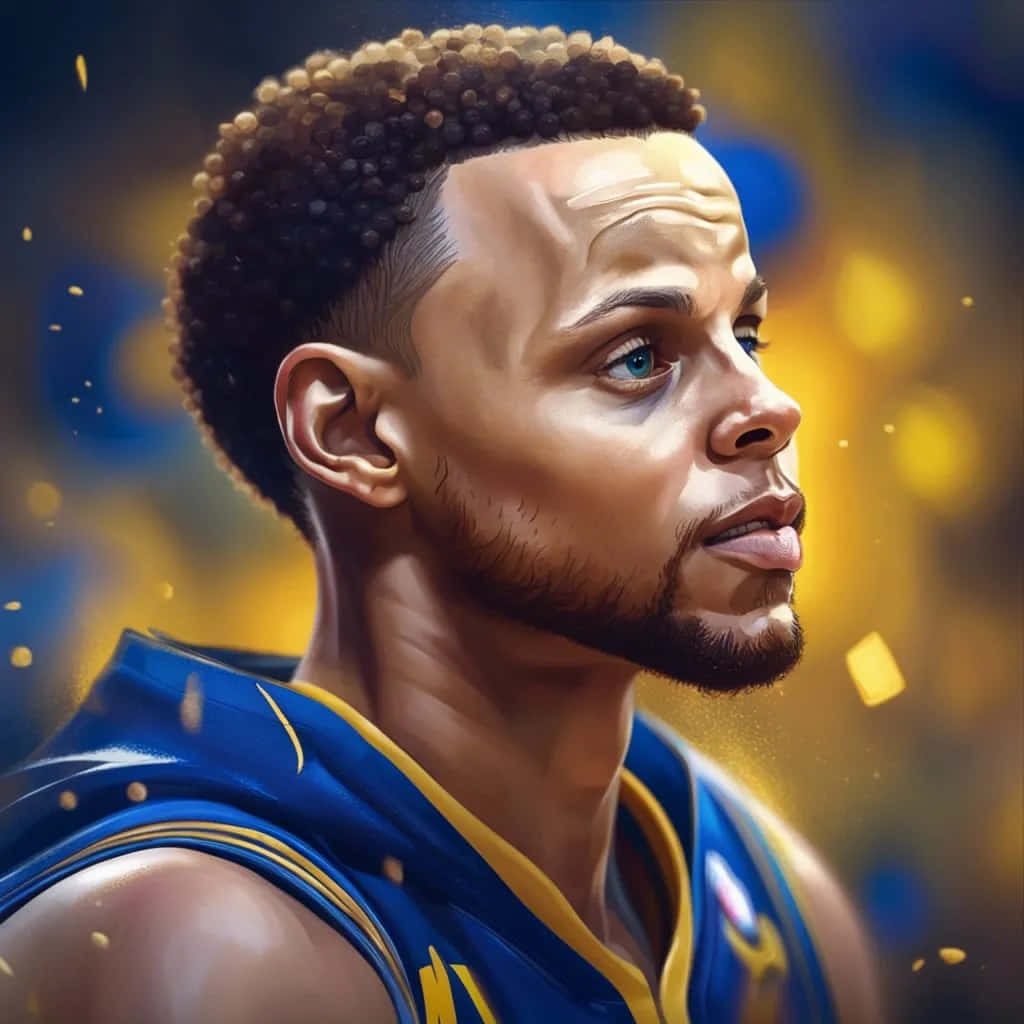 Cartoon Stephen Curry Portrait Background