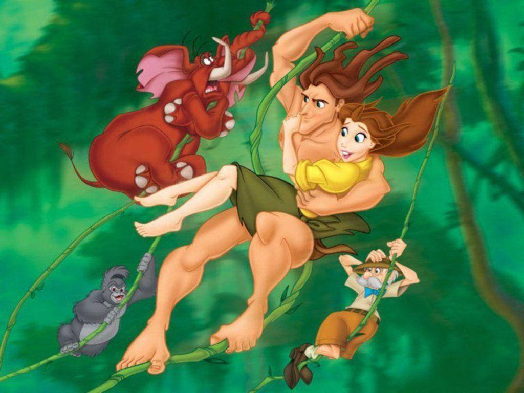 Cartoon Tarzan And Jane Background