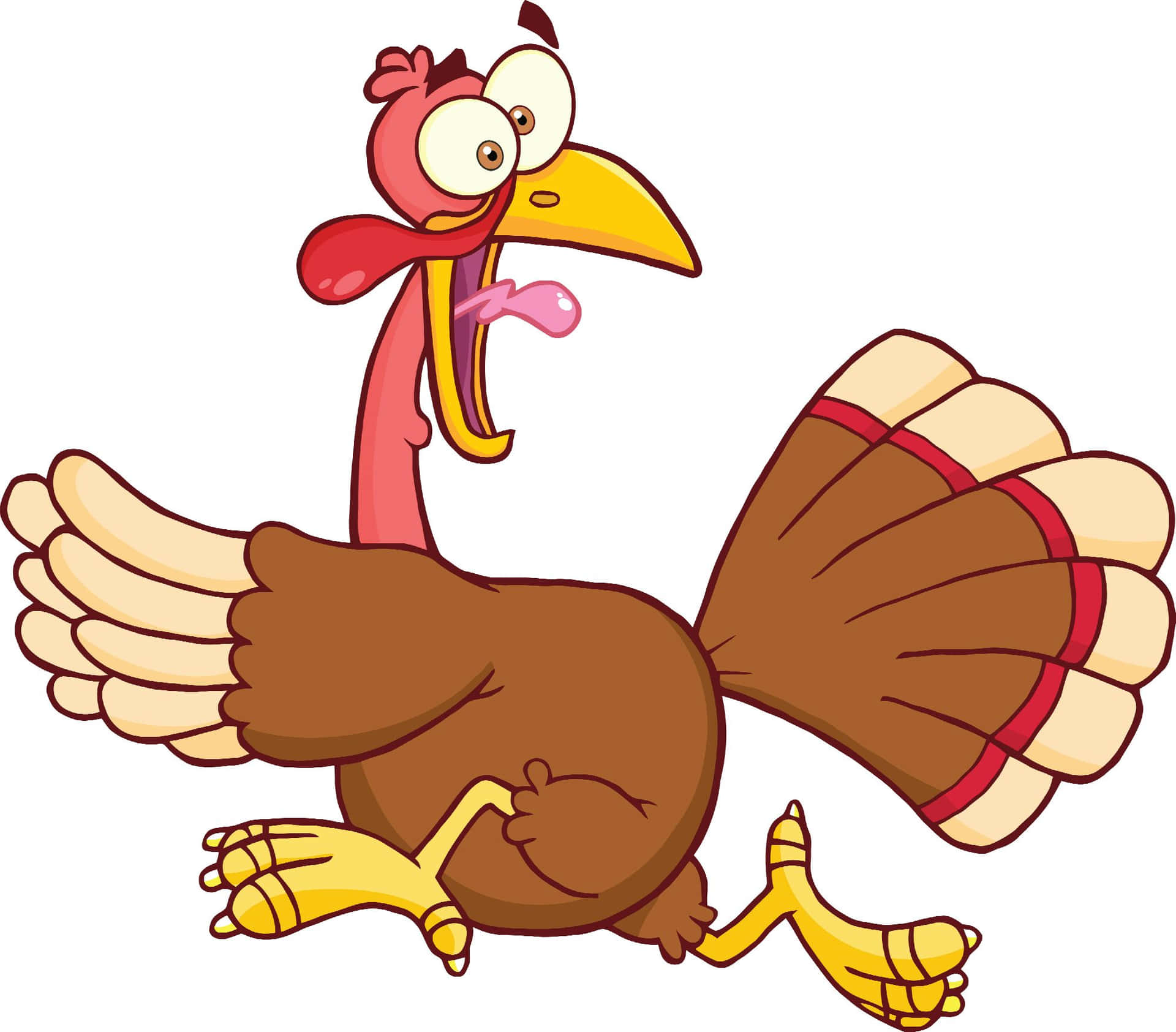 Cartoon Thanksgiving Turkey Running Away Background