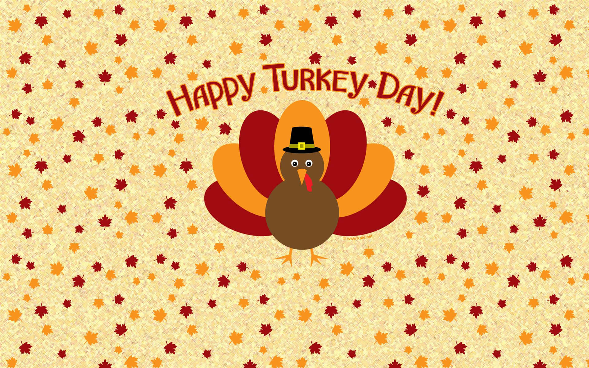 Cartoon Thanksgiving Turkey With A Hat Background