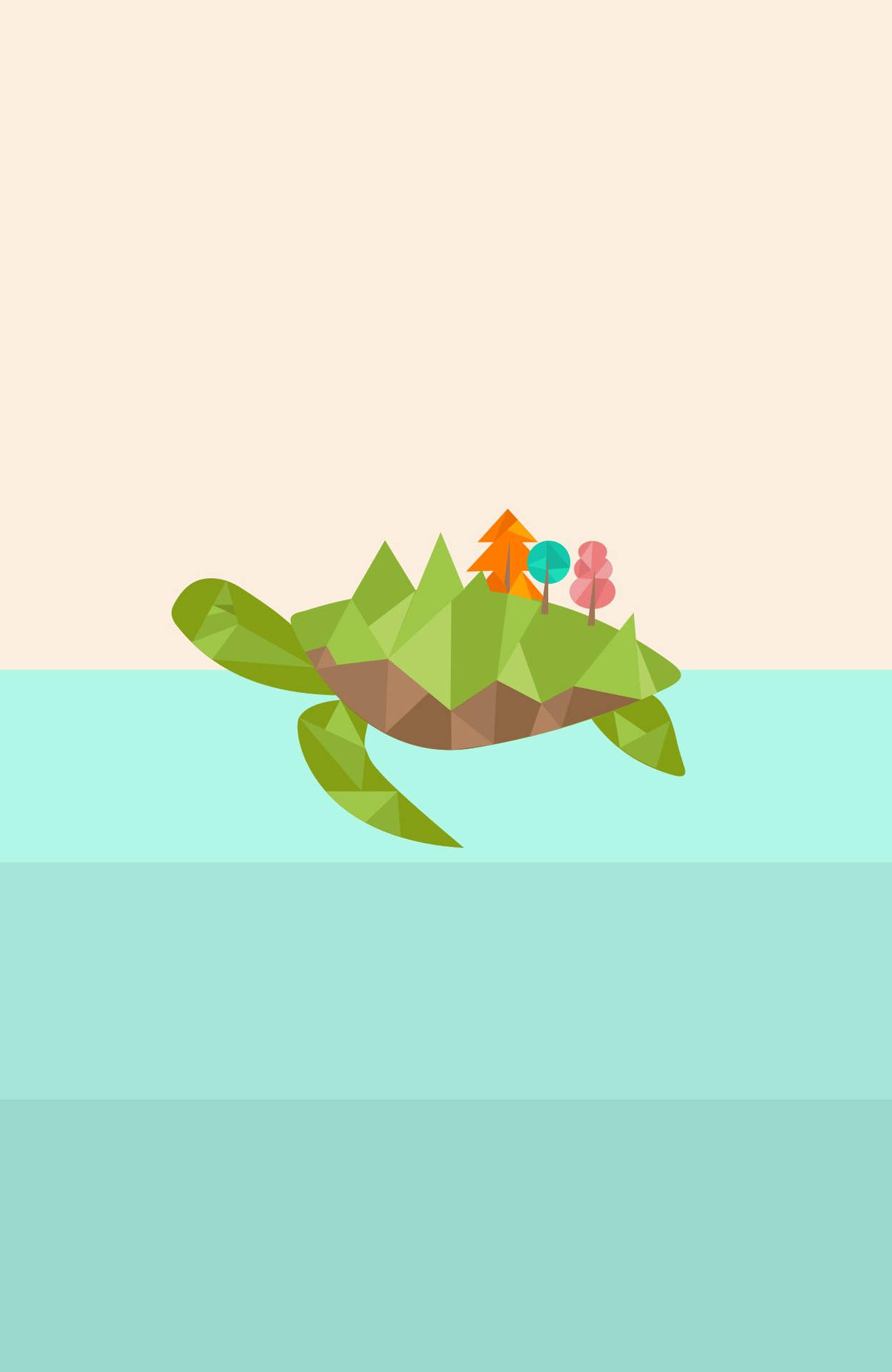 Cartoon Turtle Vector Art Background