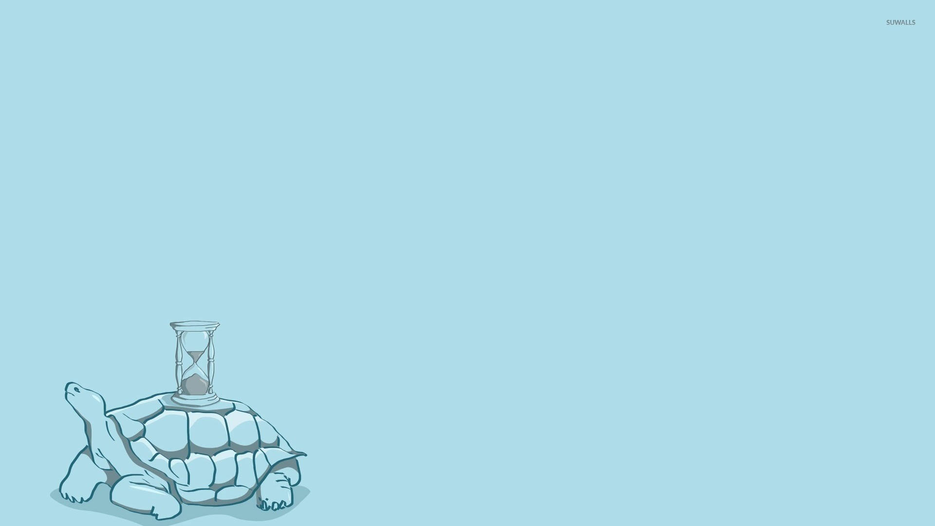 Cartoon Turtle With Hourglass Background