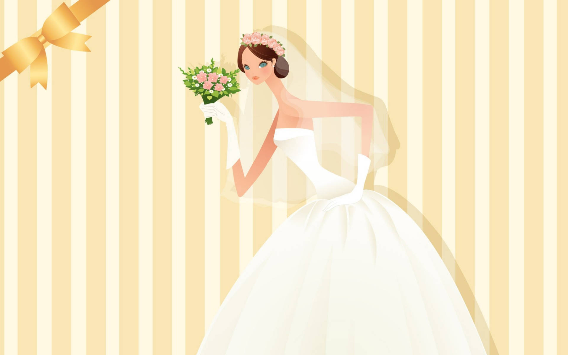 Cartoon Wedding Bride Background
