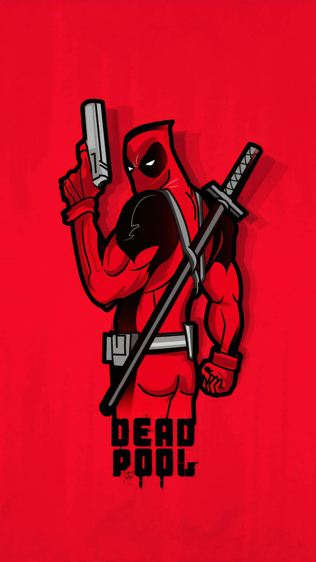 Cartoon With Deadpool Logo Background