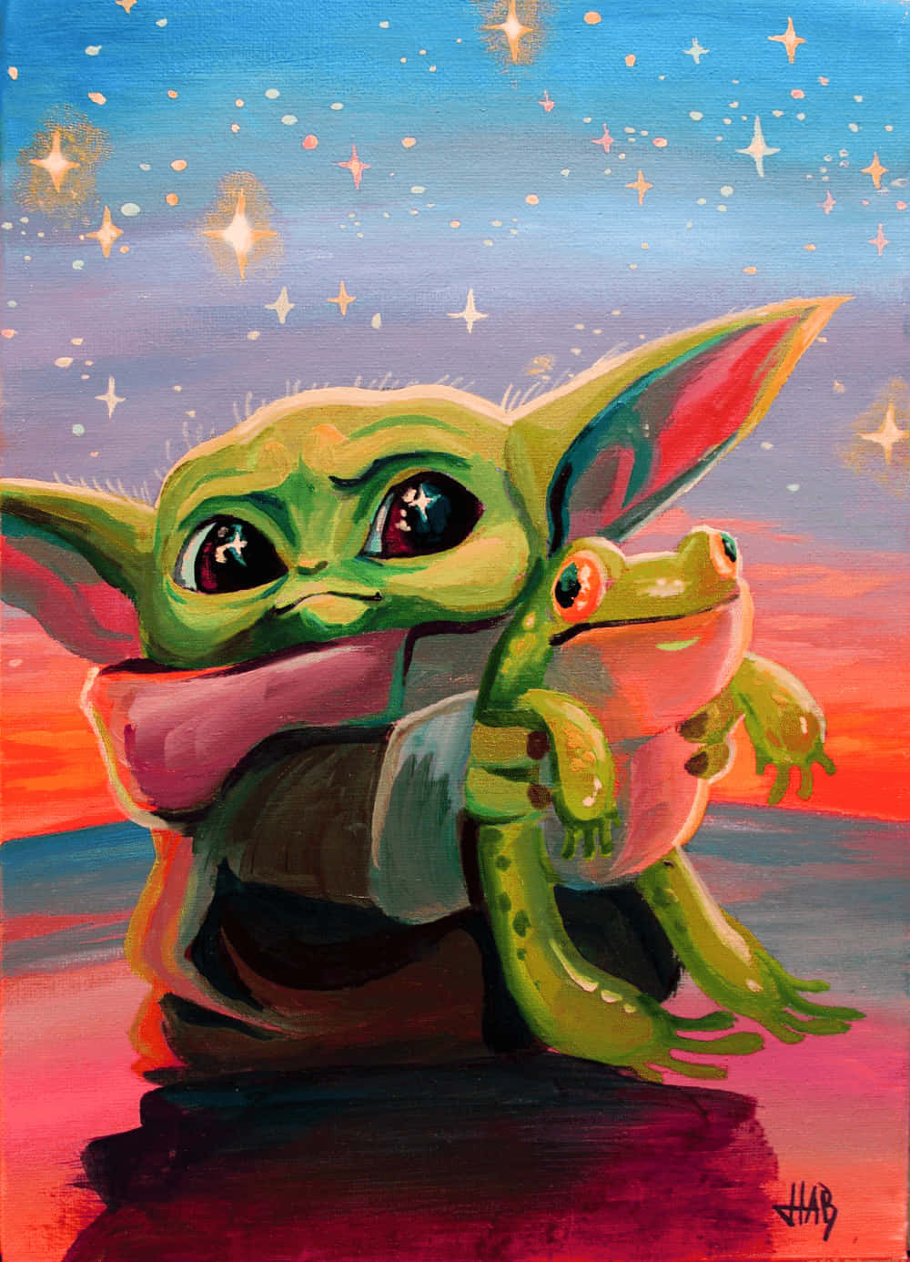 Cartoon Yoda All Wise Background