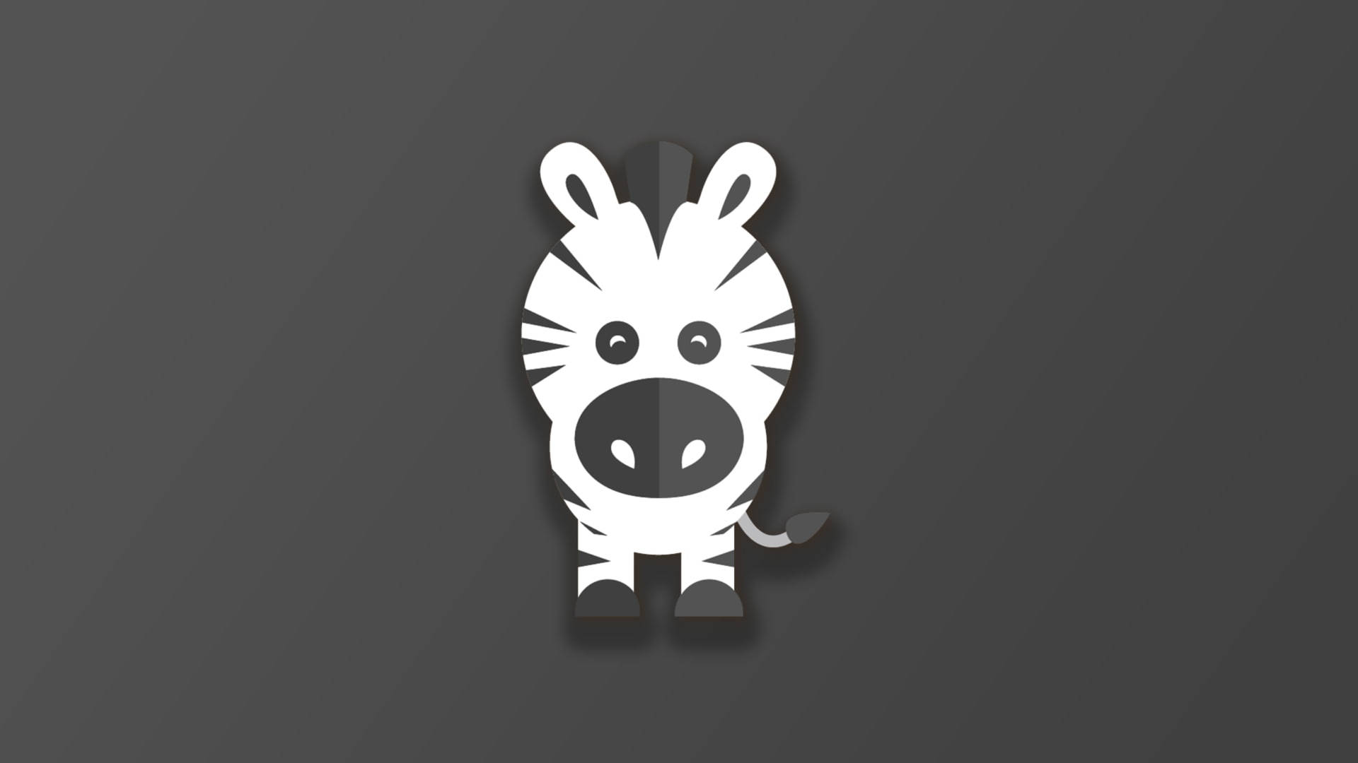 Cartoon Zebra In Gray Background