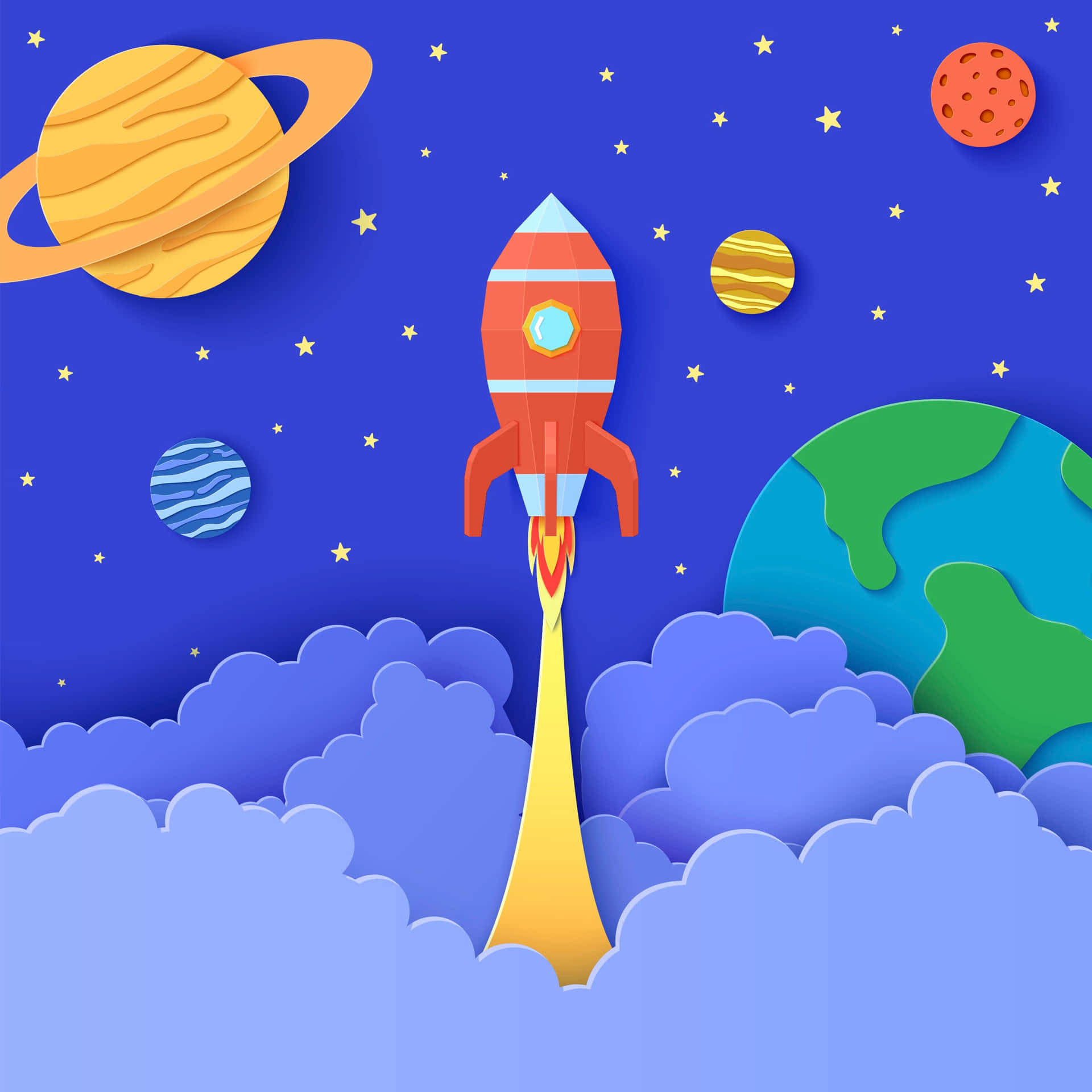 Cartoonish 3d Space Background