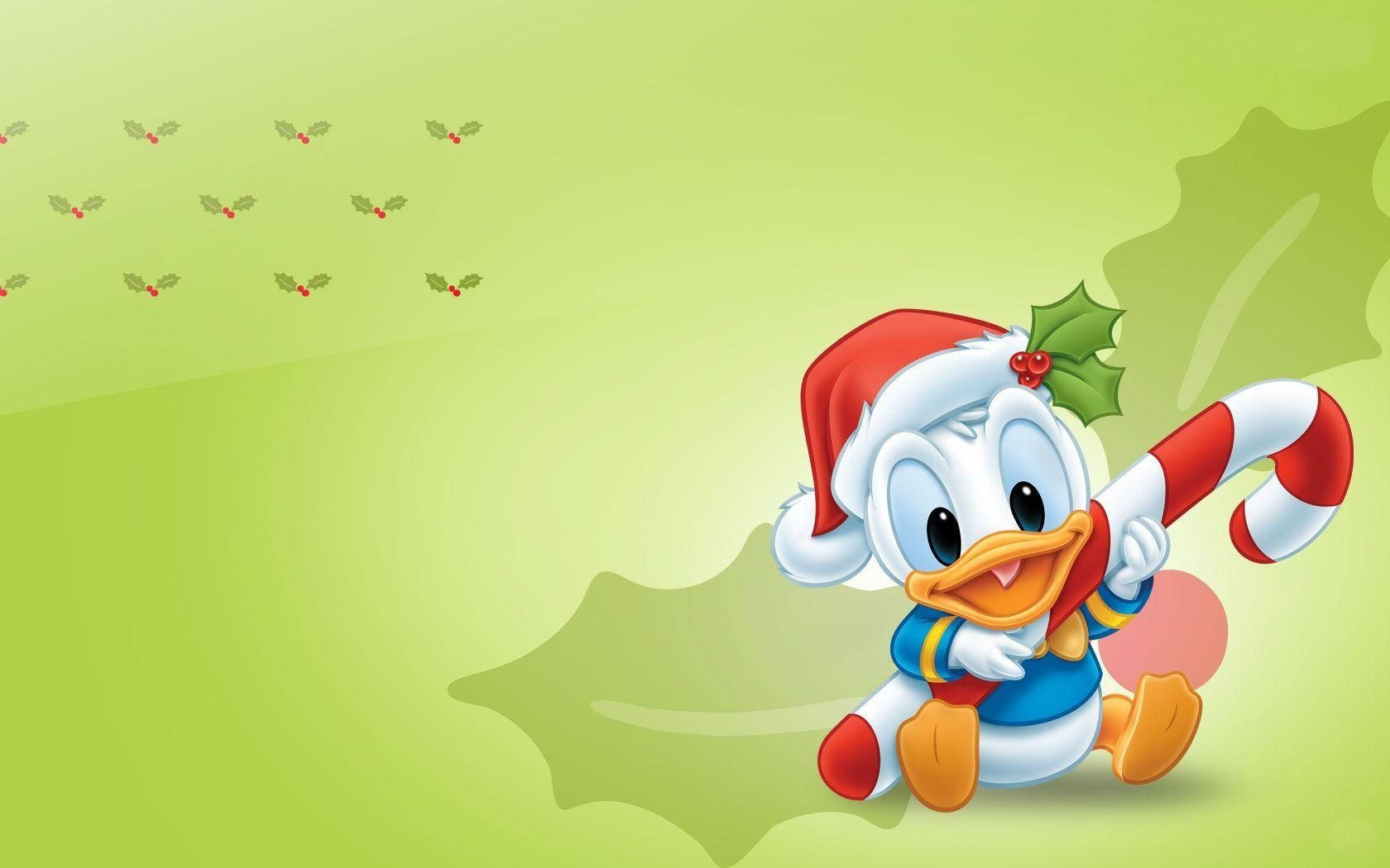 Cartoons Donald Duck Christmas Theme Background