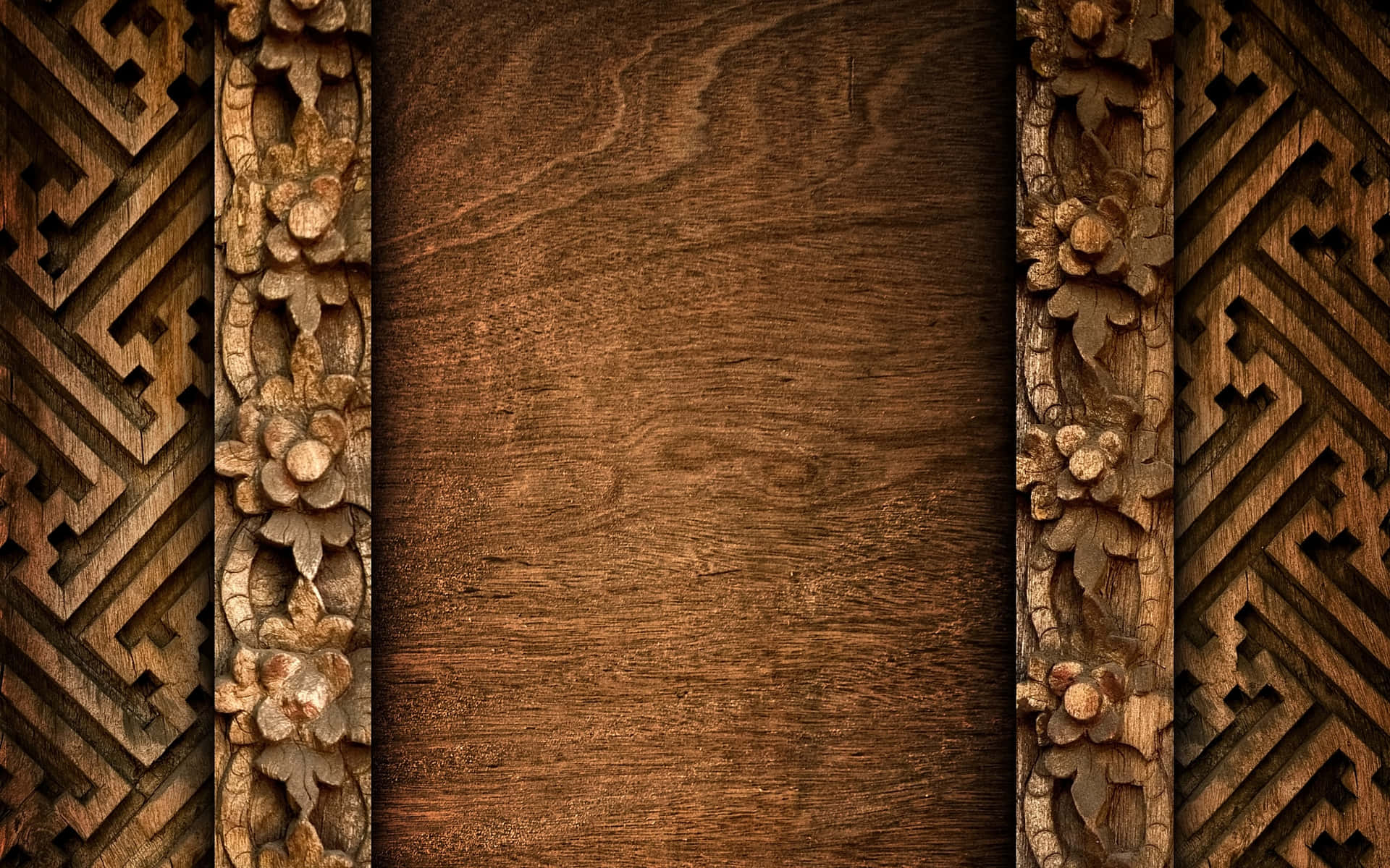 Carved Old Oak Wooden Background