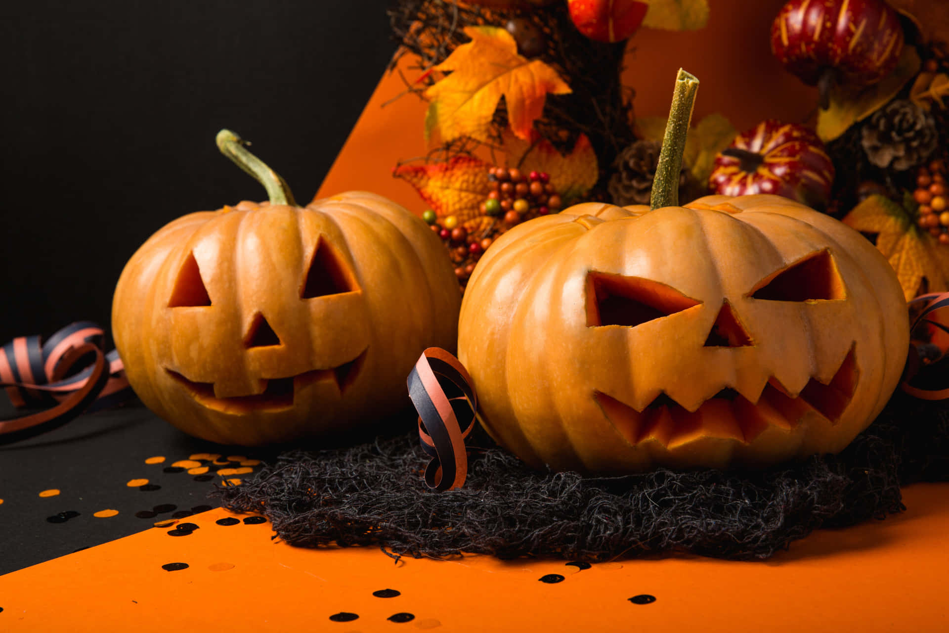 Carved Pumpkin Halloween Model Background