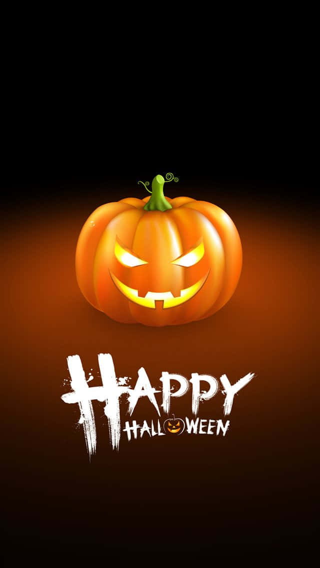 Carved Pumpkin Happy Halloween Greeting Background