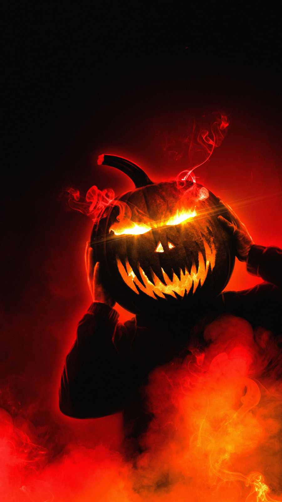 Carved Pumpkin Head Evil Background