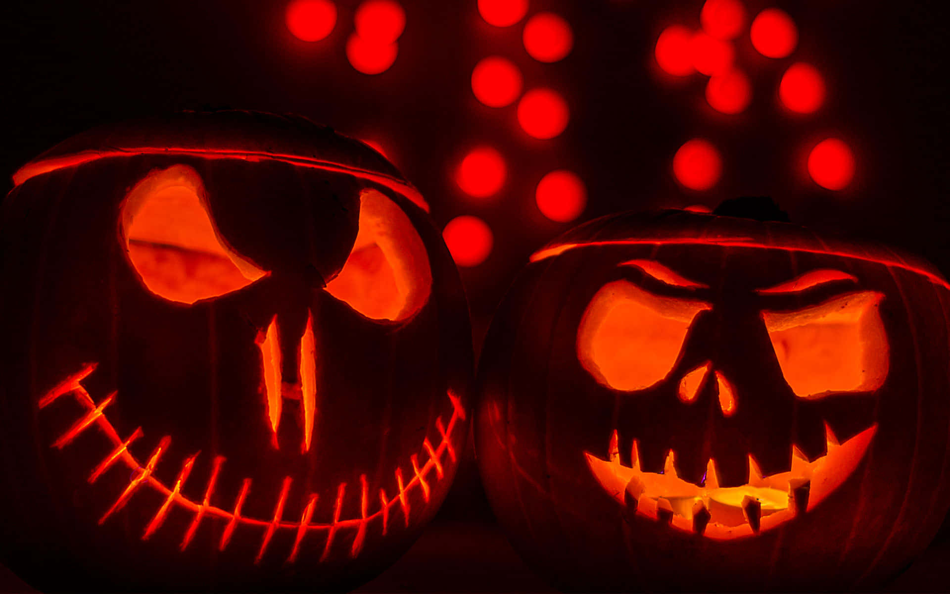 Carved Pumpkins Evil Smiles Background