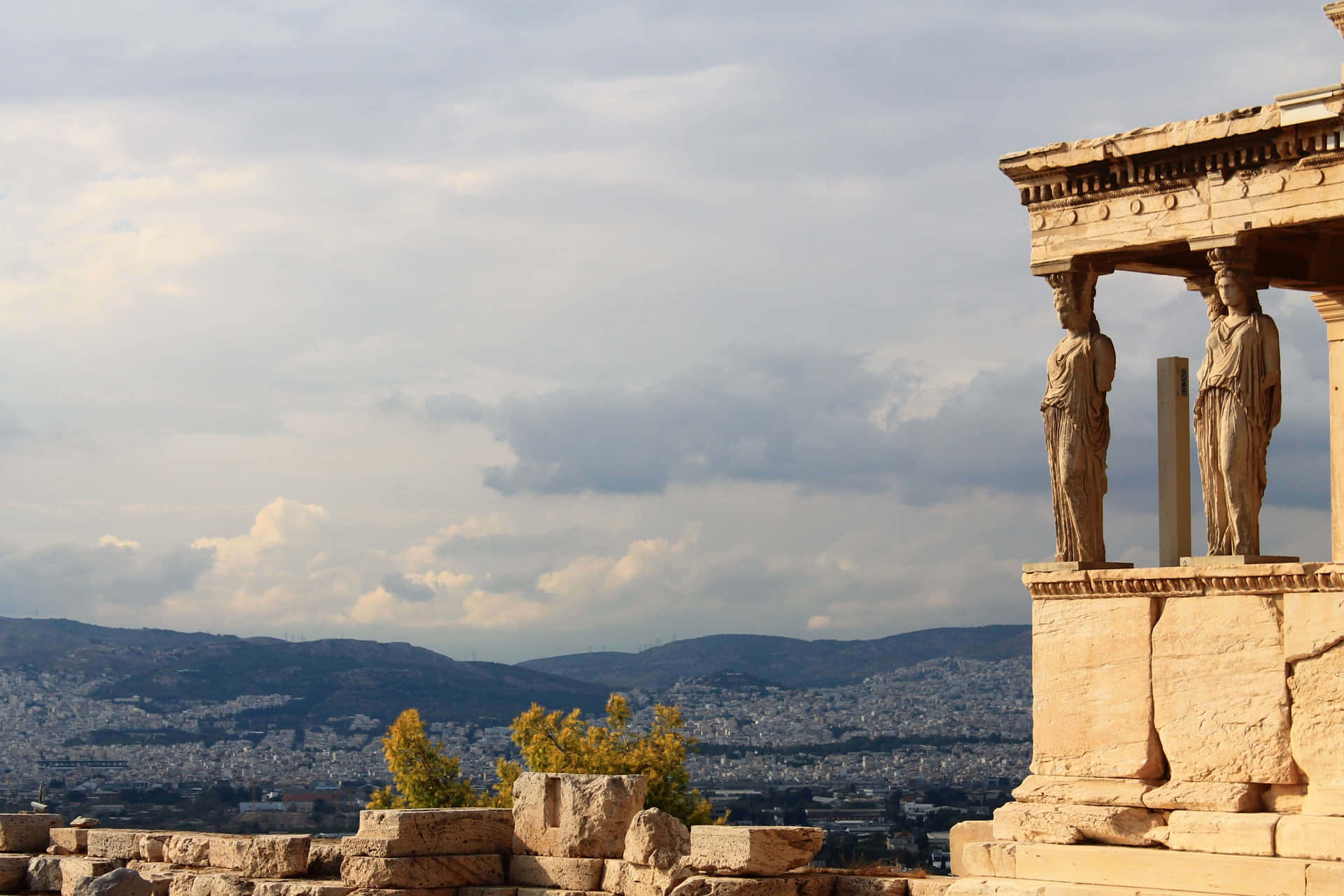 Caryatids As Columns At The Erechtheion Acropolis