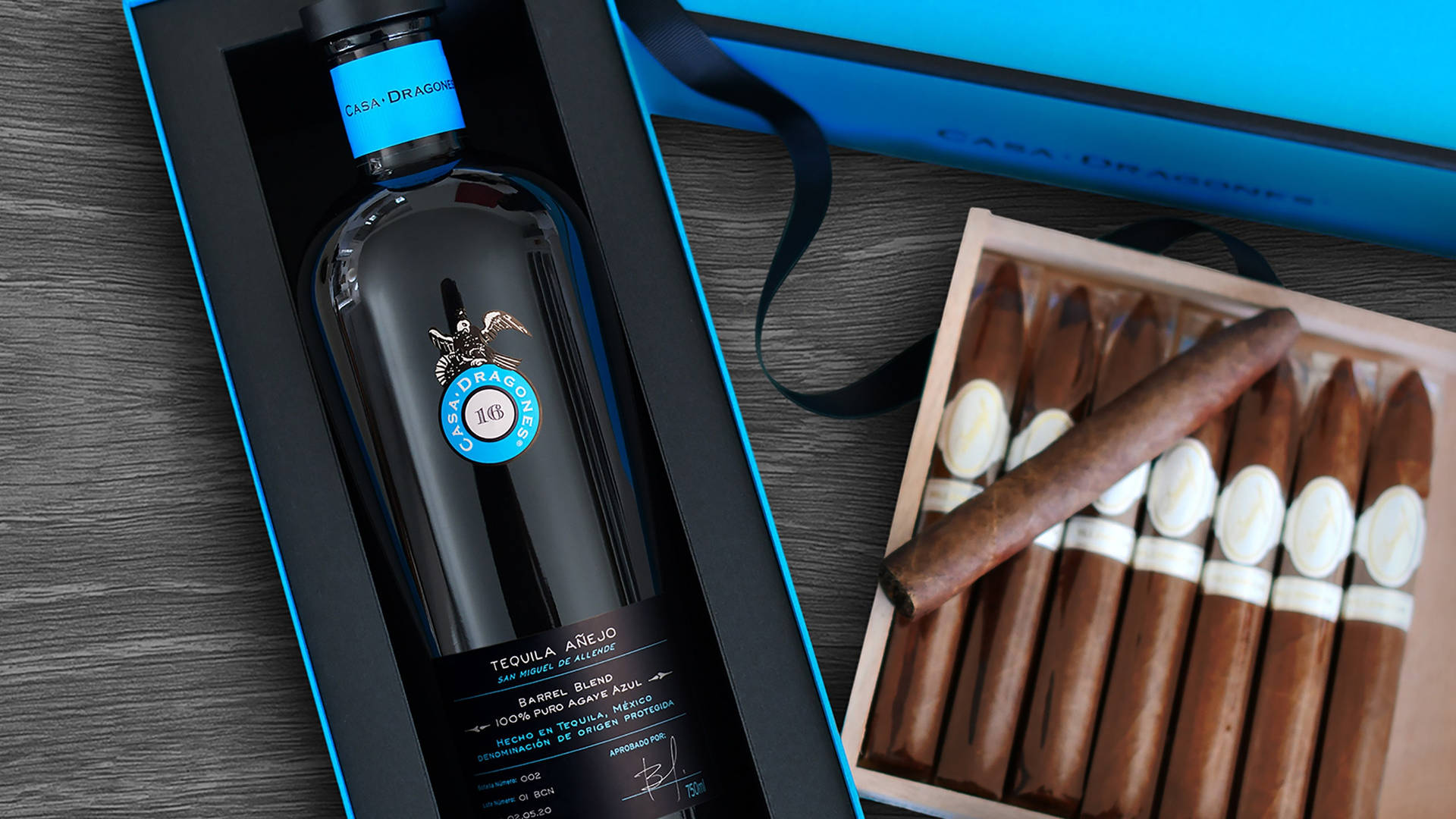 Casa Dragones Tequila Anejo And Cigars Background