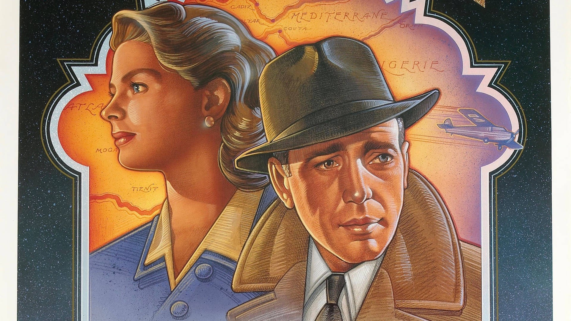 Casablanca Rick And Ilsa Artwork Background