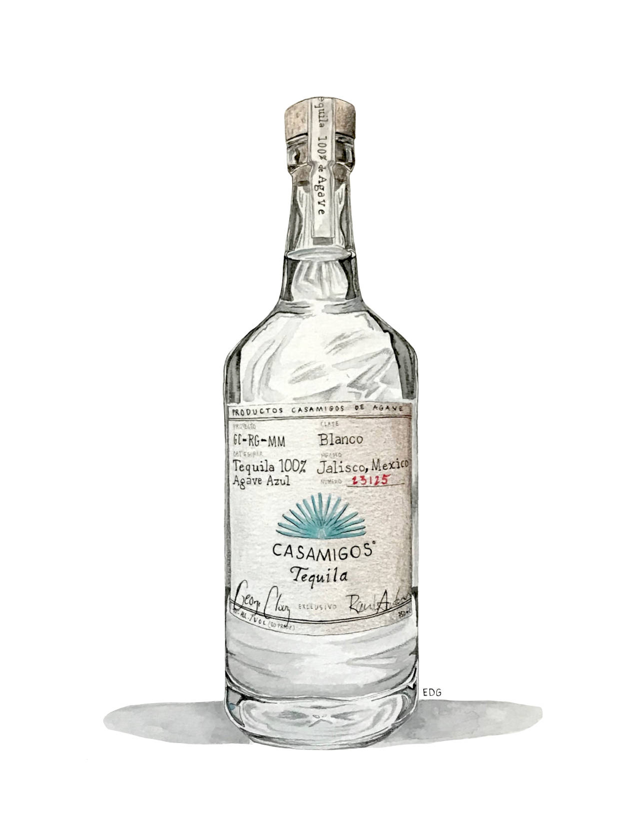 Casamigos Tequila Liquor Blanco Illustration Background