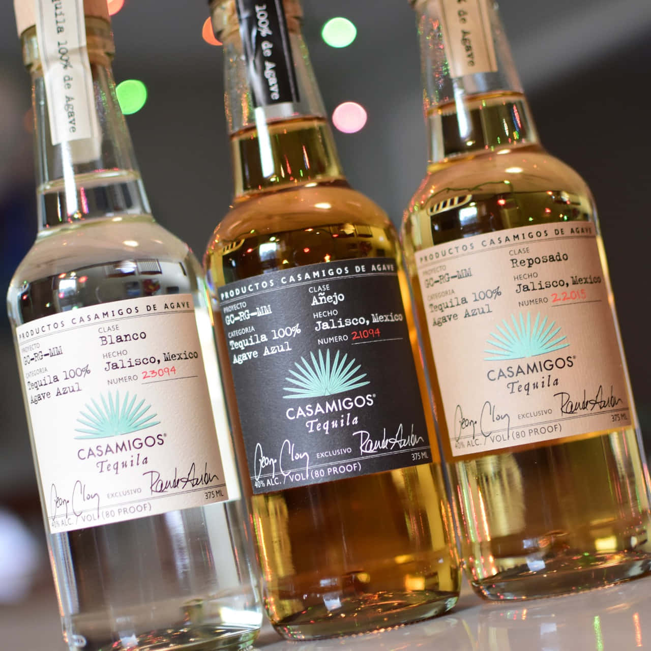 Casamigos Tequila Liquor Bottles Tilt Angle Shot