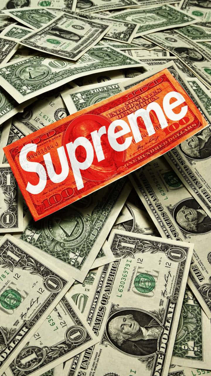 Cash Overflow - Supreme Dollar Bills In Money Bag Background