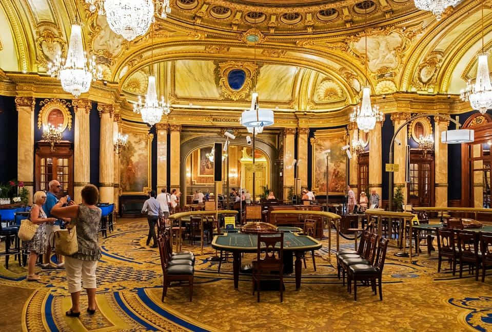 Casino De Monte Carlo Chandeliers Background