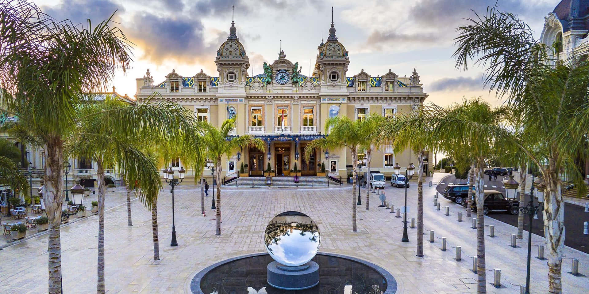 Casino De Monte Carlo Palm Trees Background