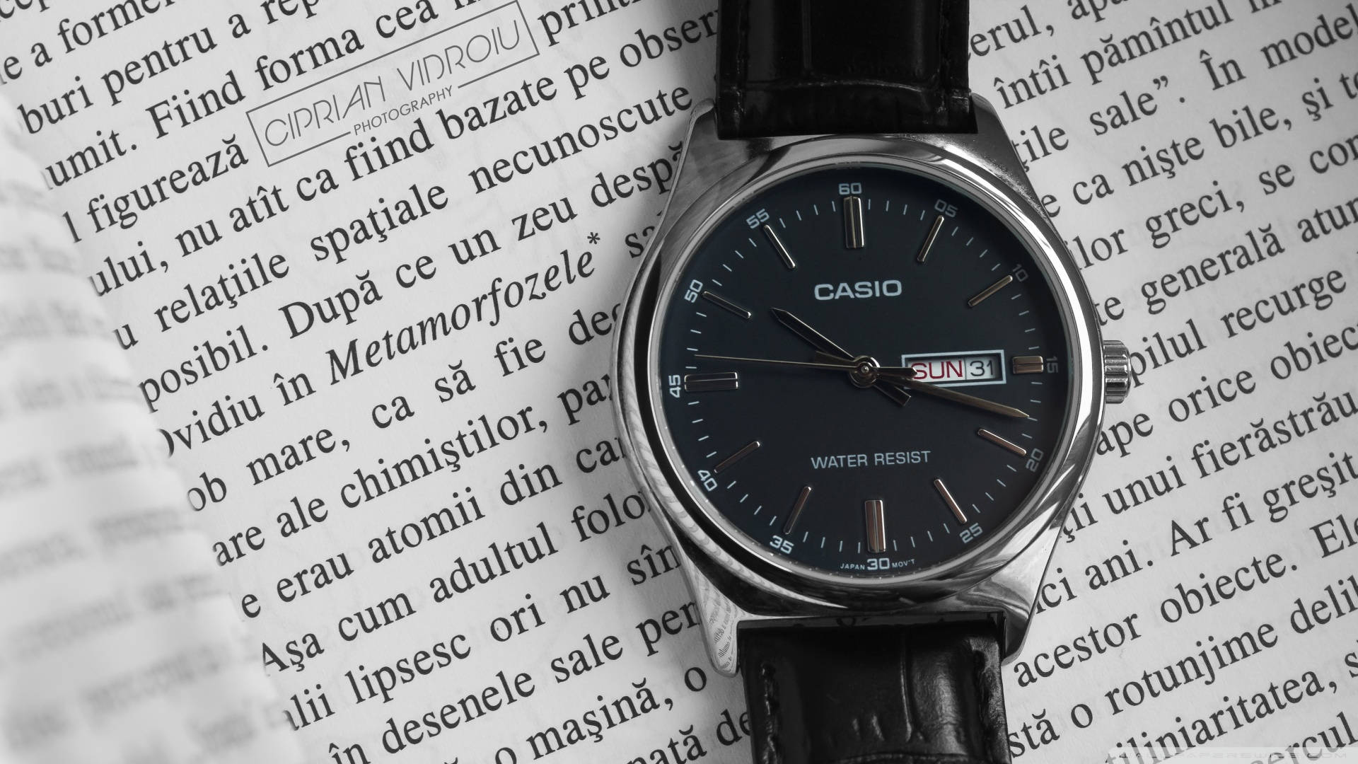 Casio Black Hand Watch Time Background