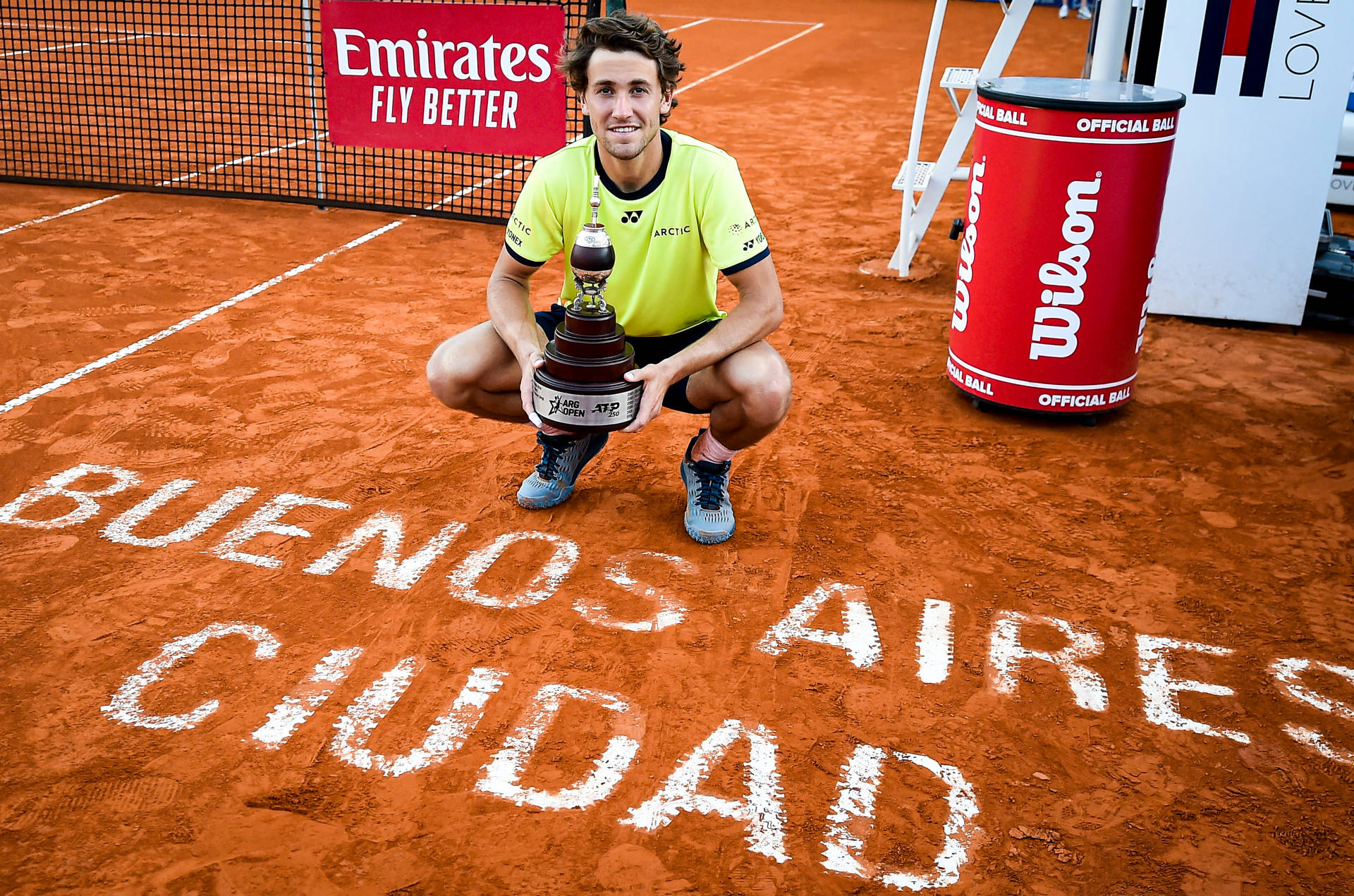 Casper Ruud Holding Atp Tour Trophy Background