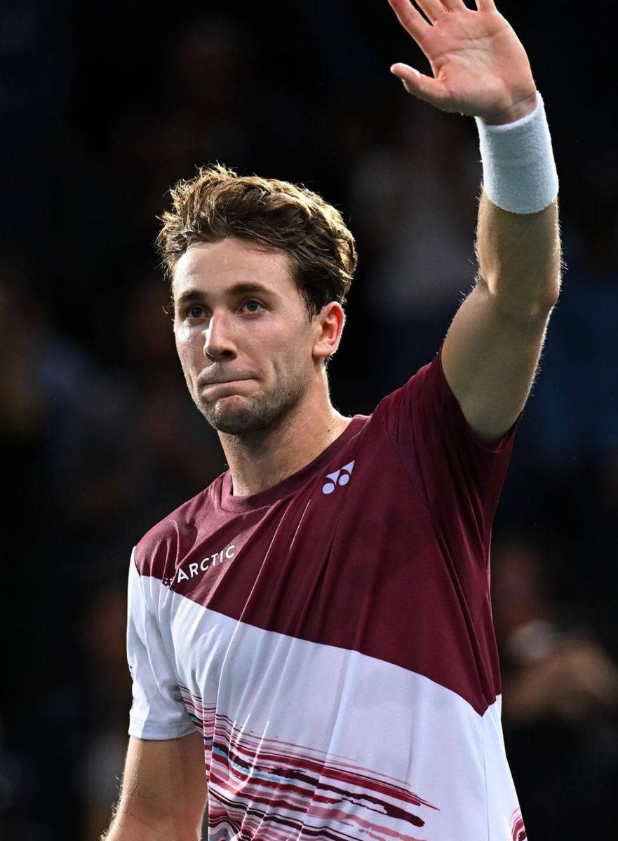 Casper Ruud, Waving To Fans After A Successful Match Background