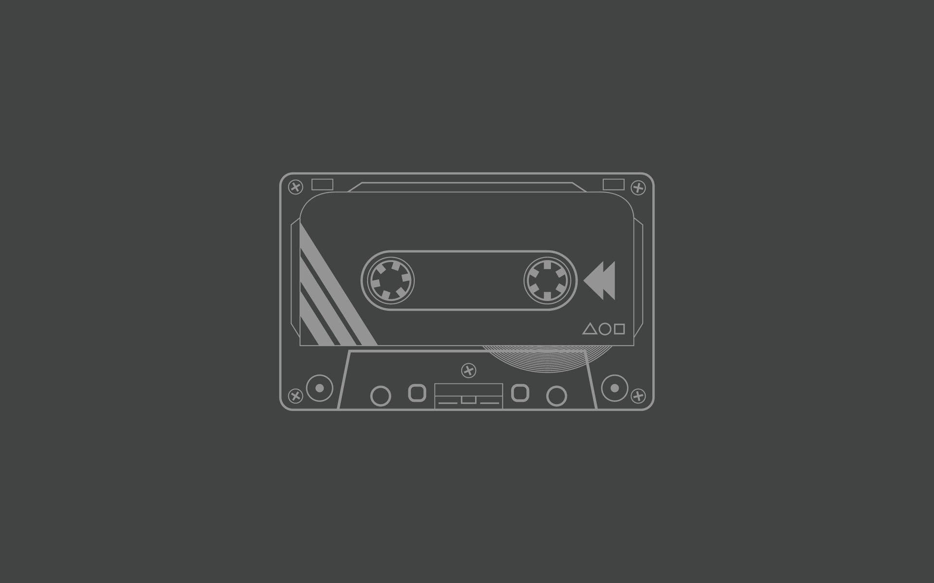 Cassette Tape Dark Gray Background