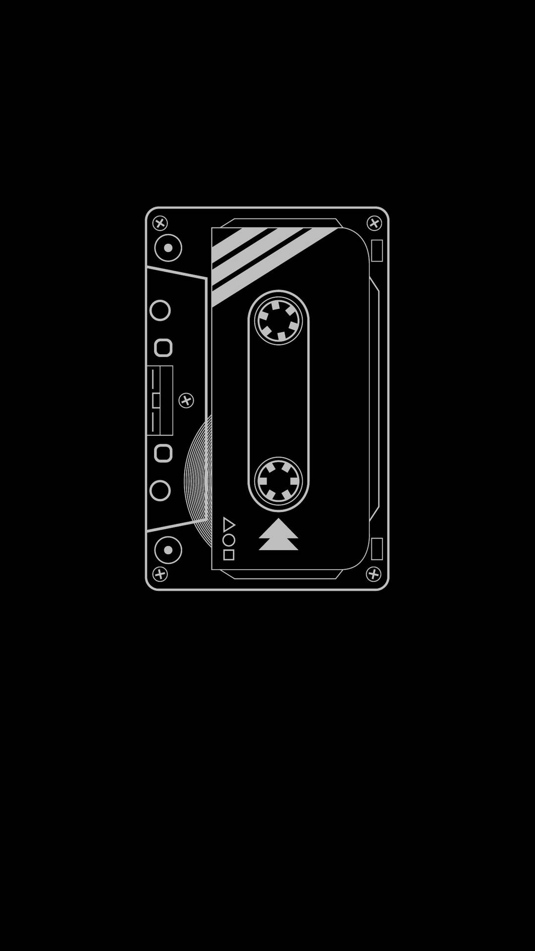 Cassette Tape Minimalist Black Phone Background