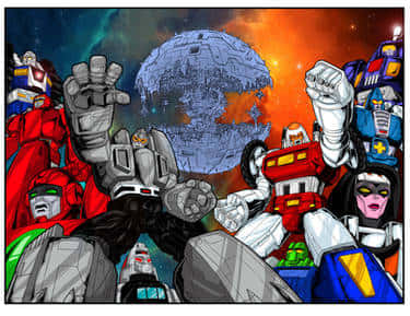 Cast Assemble Of Challenge Of The Gobots Background