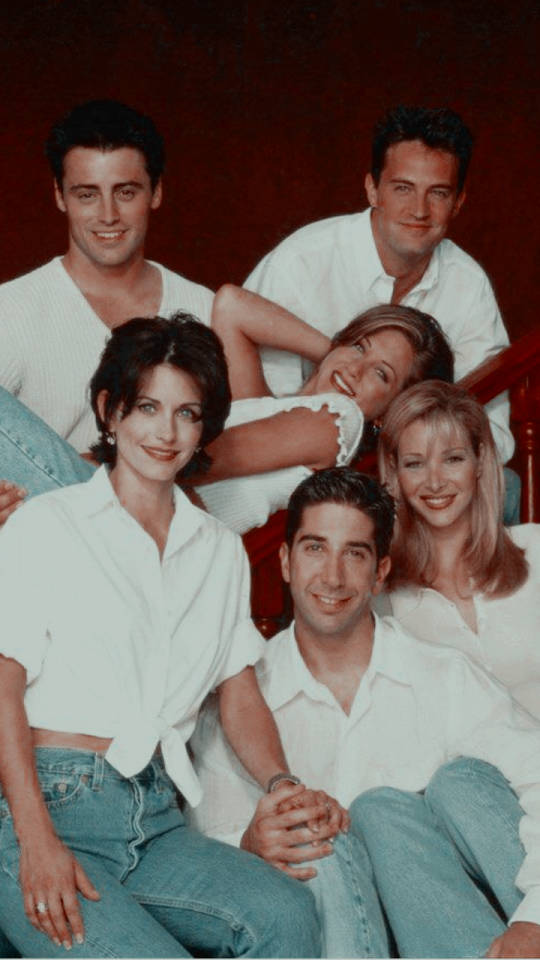 Cast Group Shot From Friends Phone Background