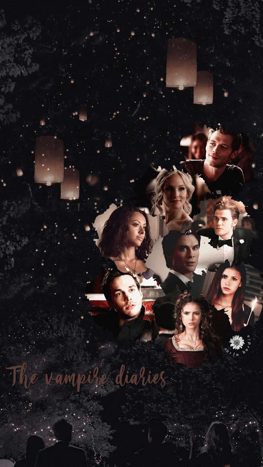 Cast The Vampire Diaries Iphone Background