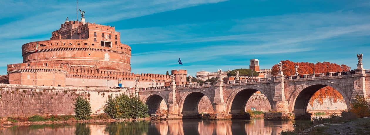 Castel Santangelo Aesthetic Pink Background