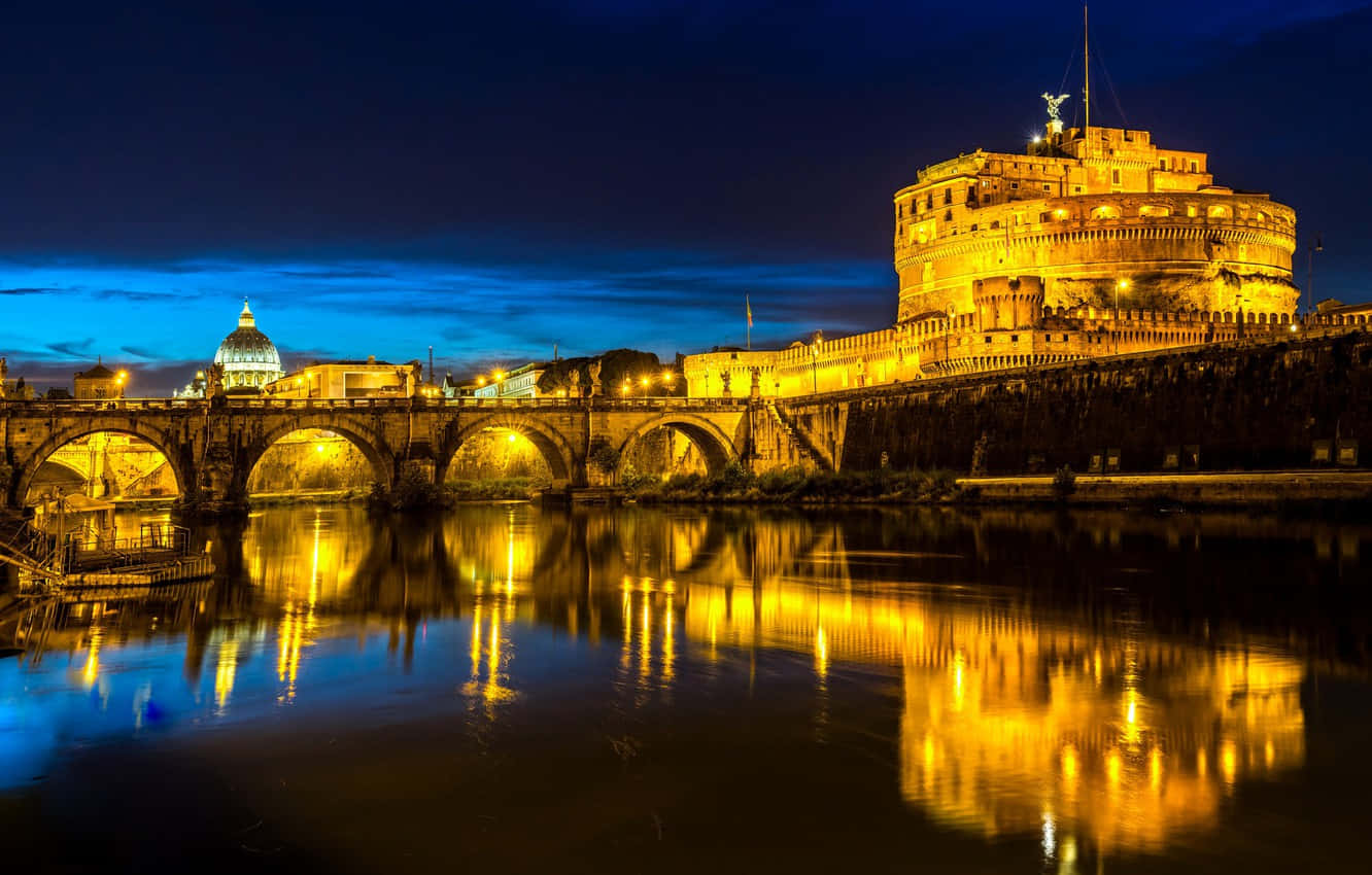Castel Santangelo Bright Reflection Background