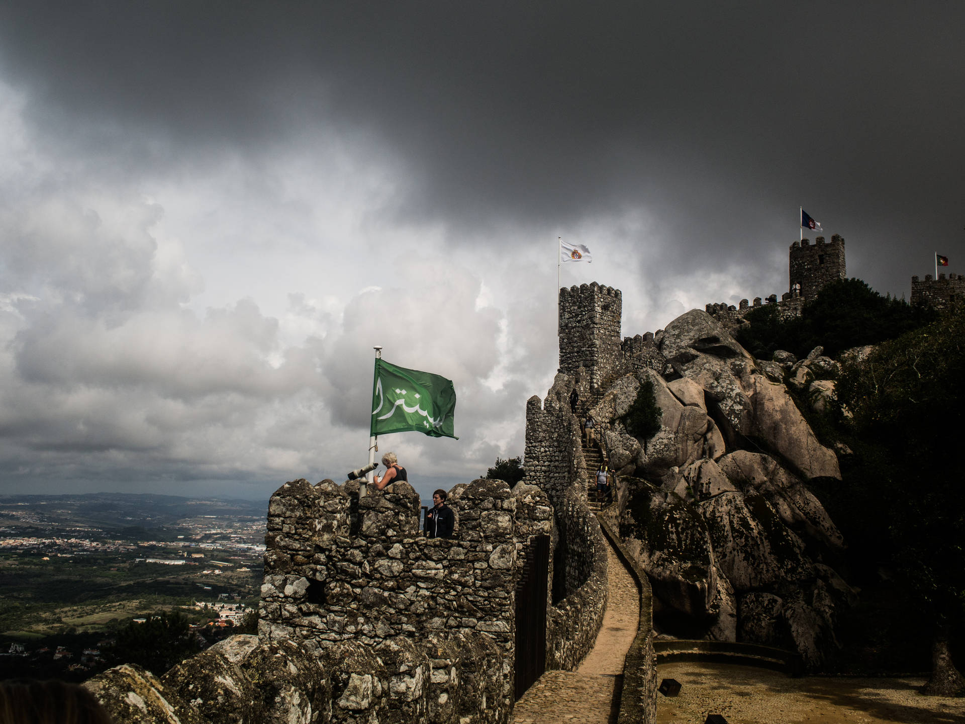 Castelo Dos Mouros Sintra Dark Sky Background