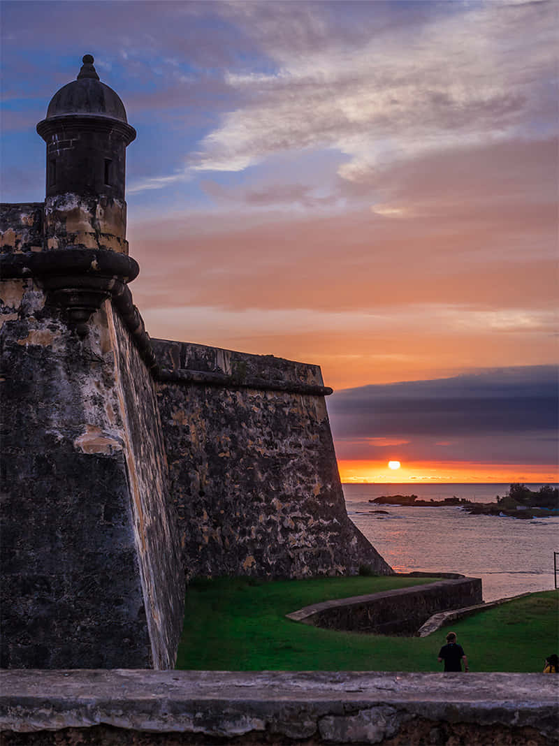 Castillo San Felipe Del Morro Sunset Skies Background