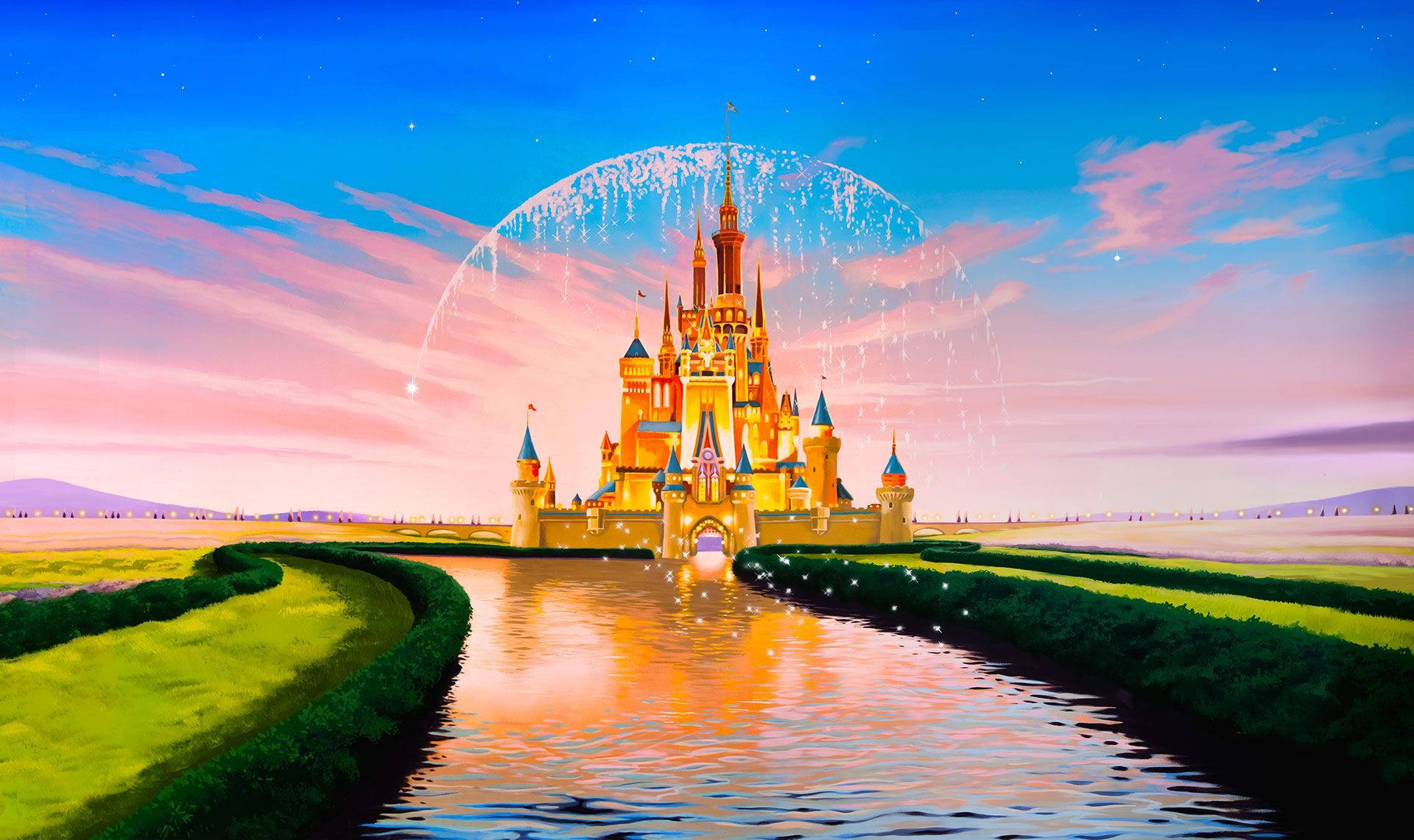 Castle And River Disney Desktop Background