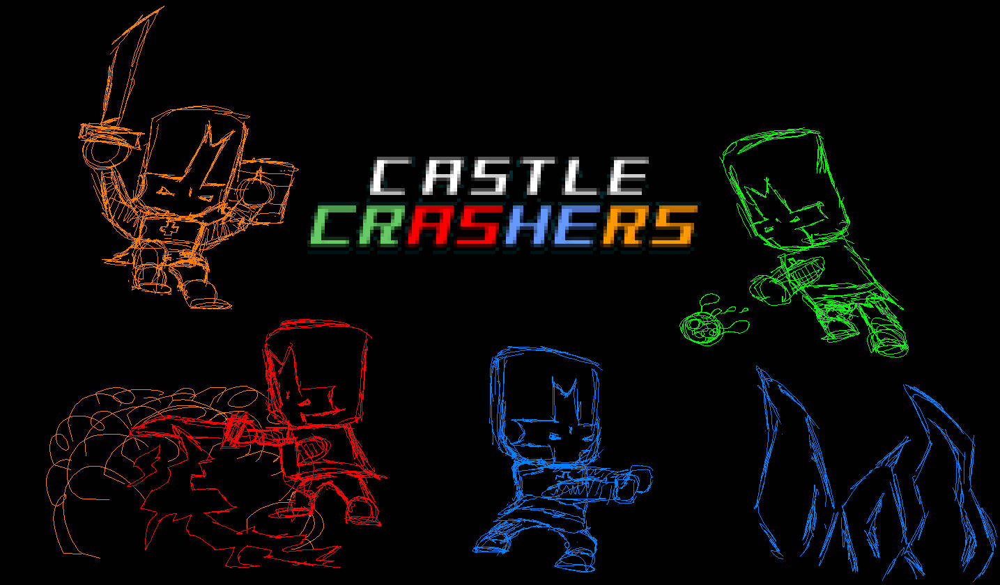 Castle Crashers In Neon Colors Background
