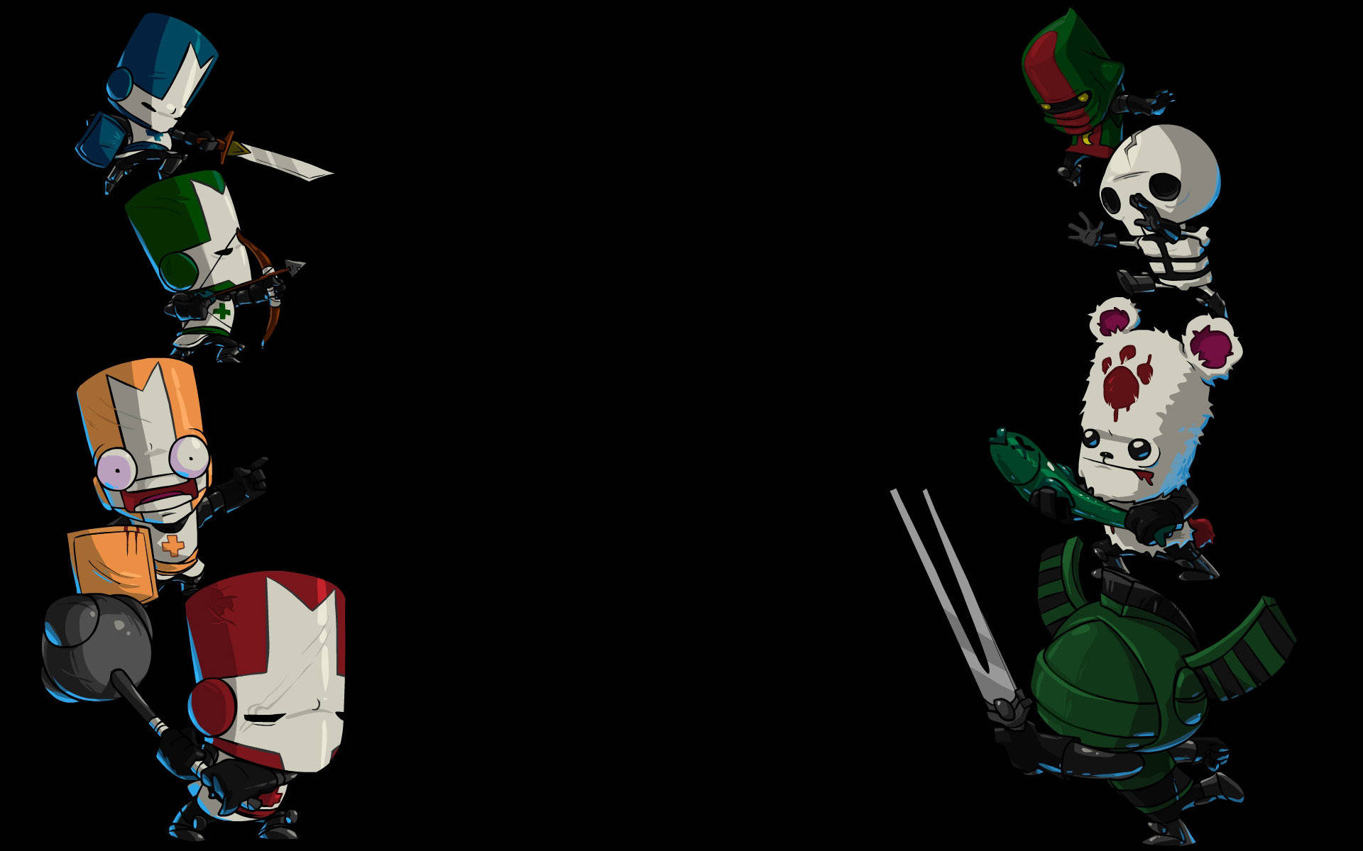 Castle Crashers Knights Enemies Face Off