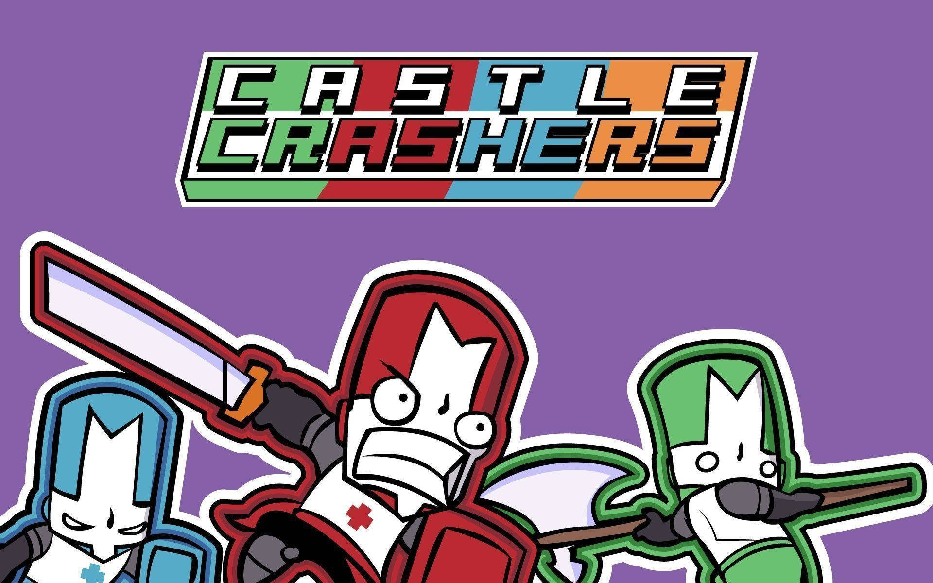 Castle Crashers Knights Purple Background