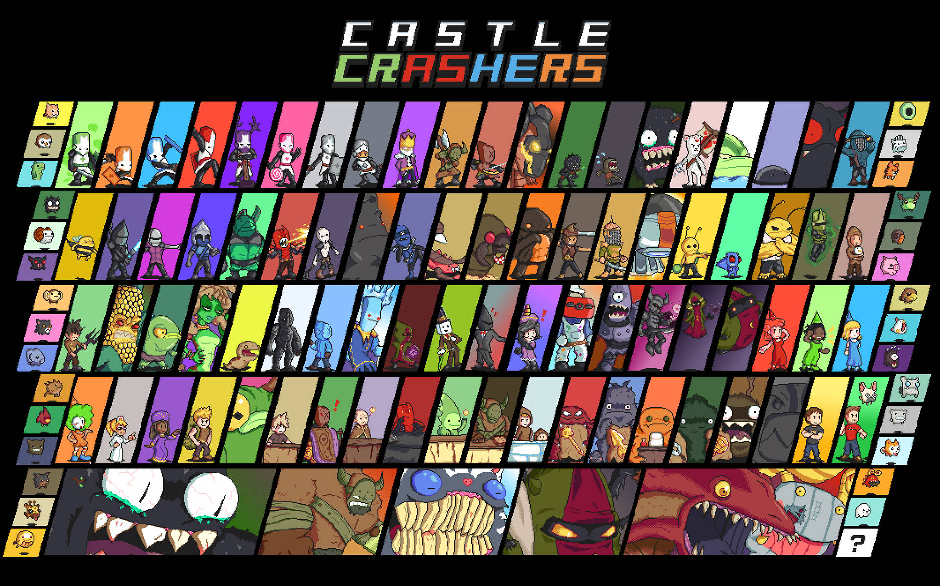 Castle Crashers Set Of Characters Background
