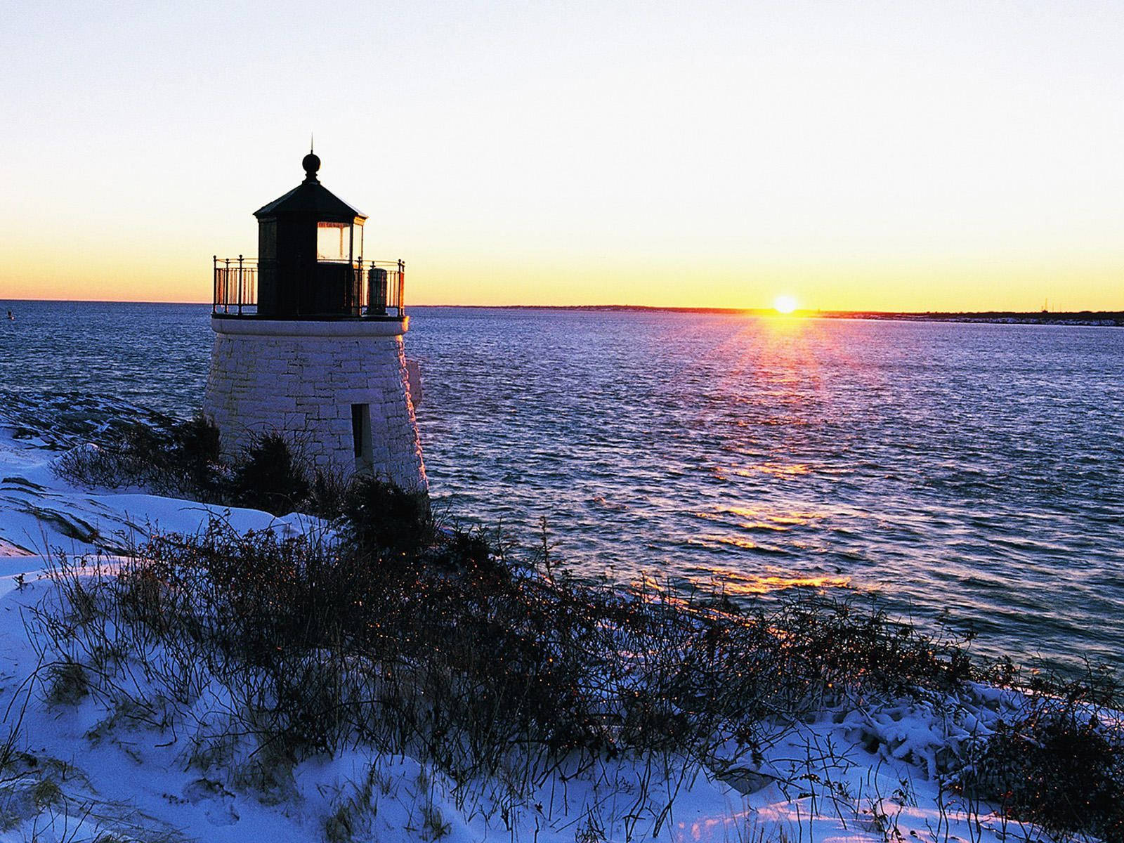 Castle Hill Lighthouse In Newport, Rhode Island Background