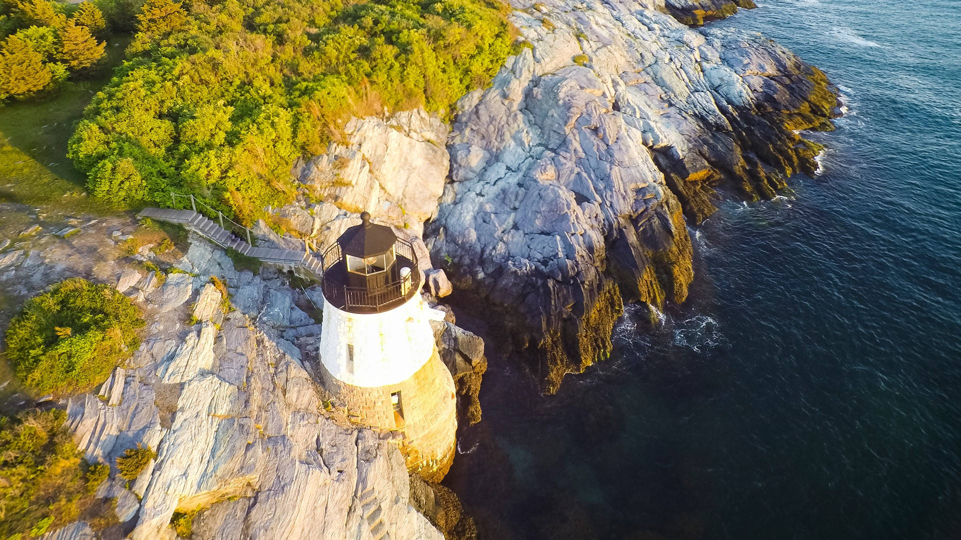 Castle Hill Lighthouse Rhode Island Top View Background