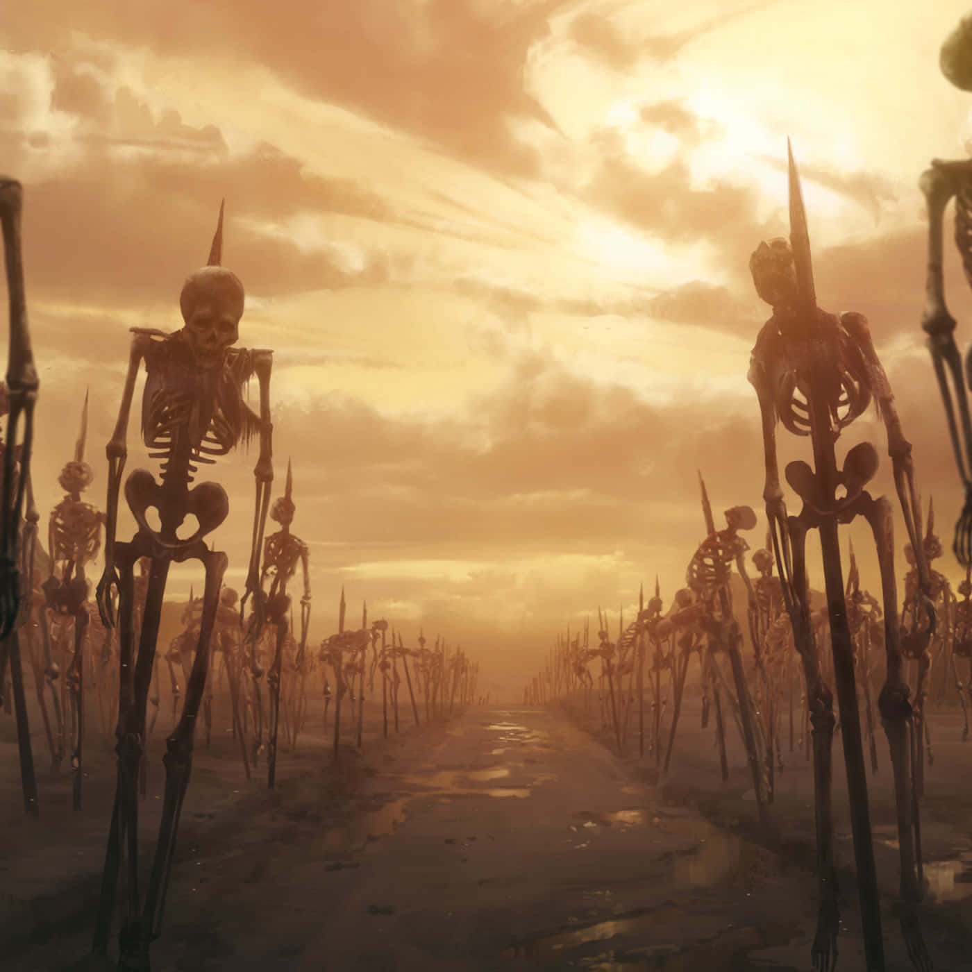 Castlevania Fieldof Impaled Skeletons Background