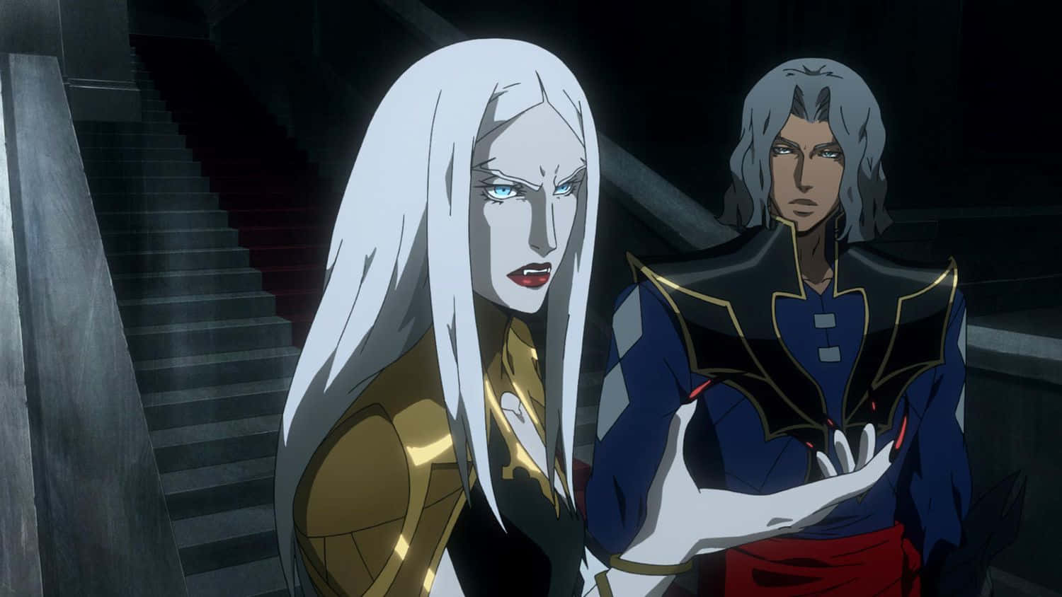 Castlevania Netflix Carmillaand Hector Discussion Background