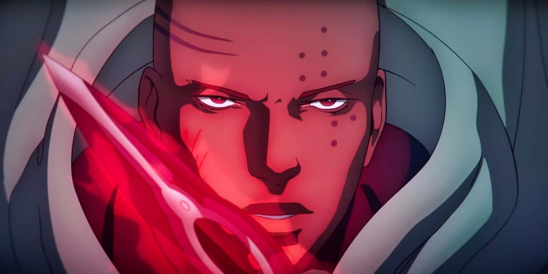 Castlevania Netflix Character With Crimson Blade Background