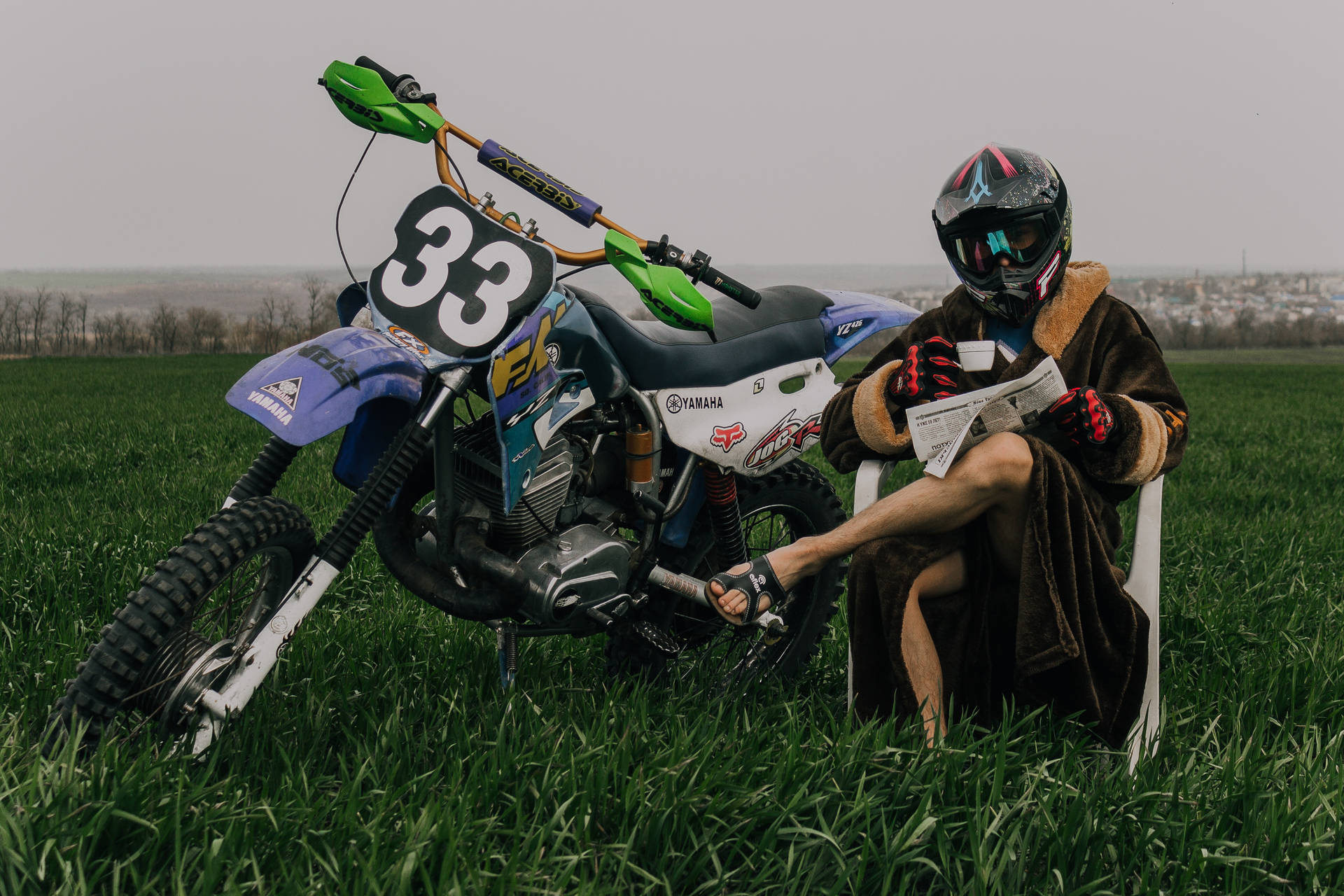 Casual Dirtbike Rider Background