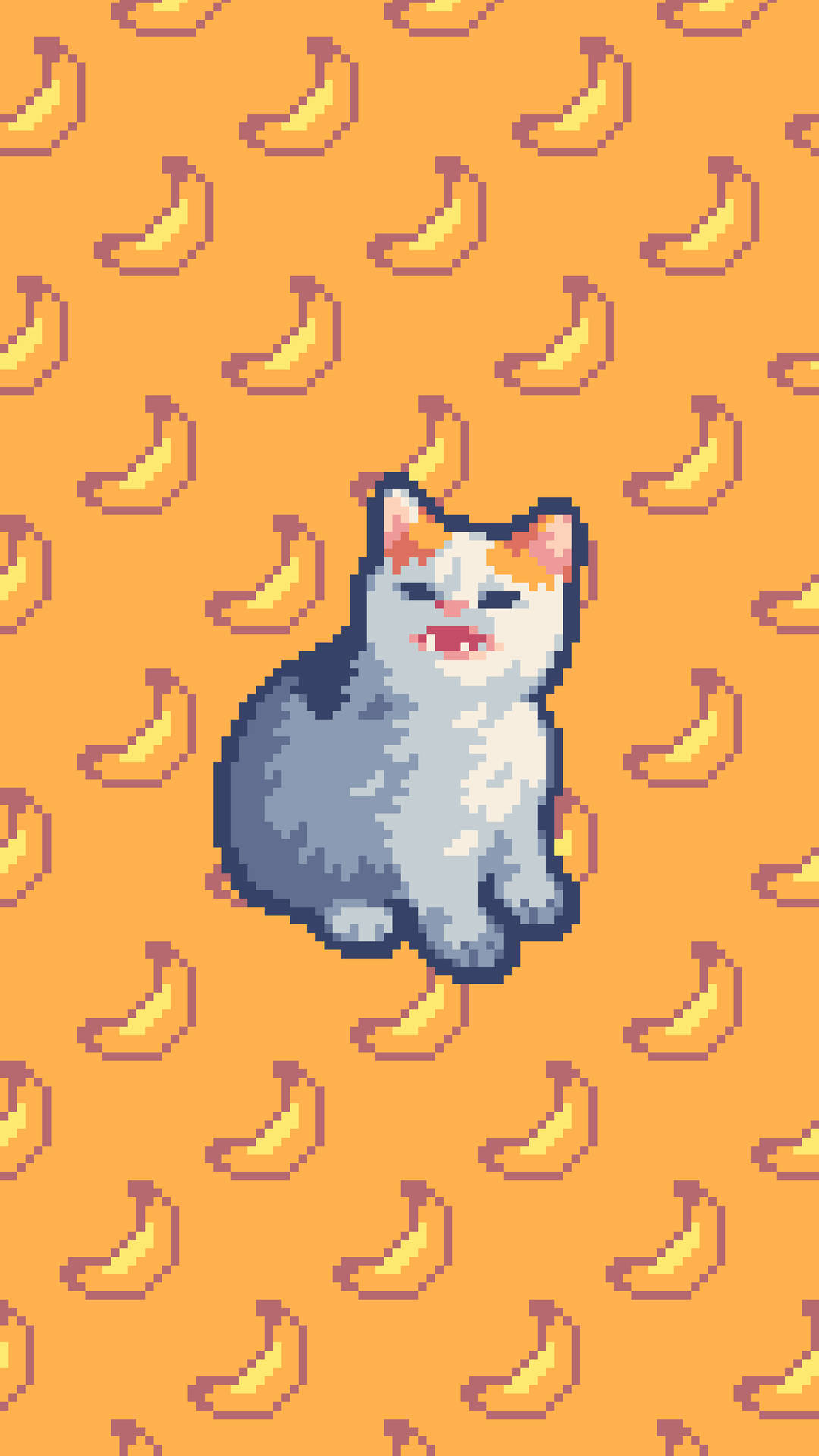 Cat And Banana Aesthetic Pixel Art Hd Background