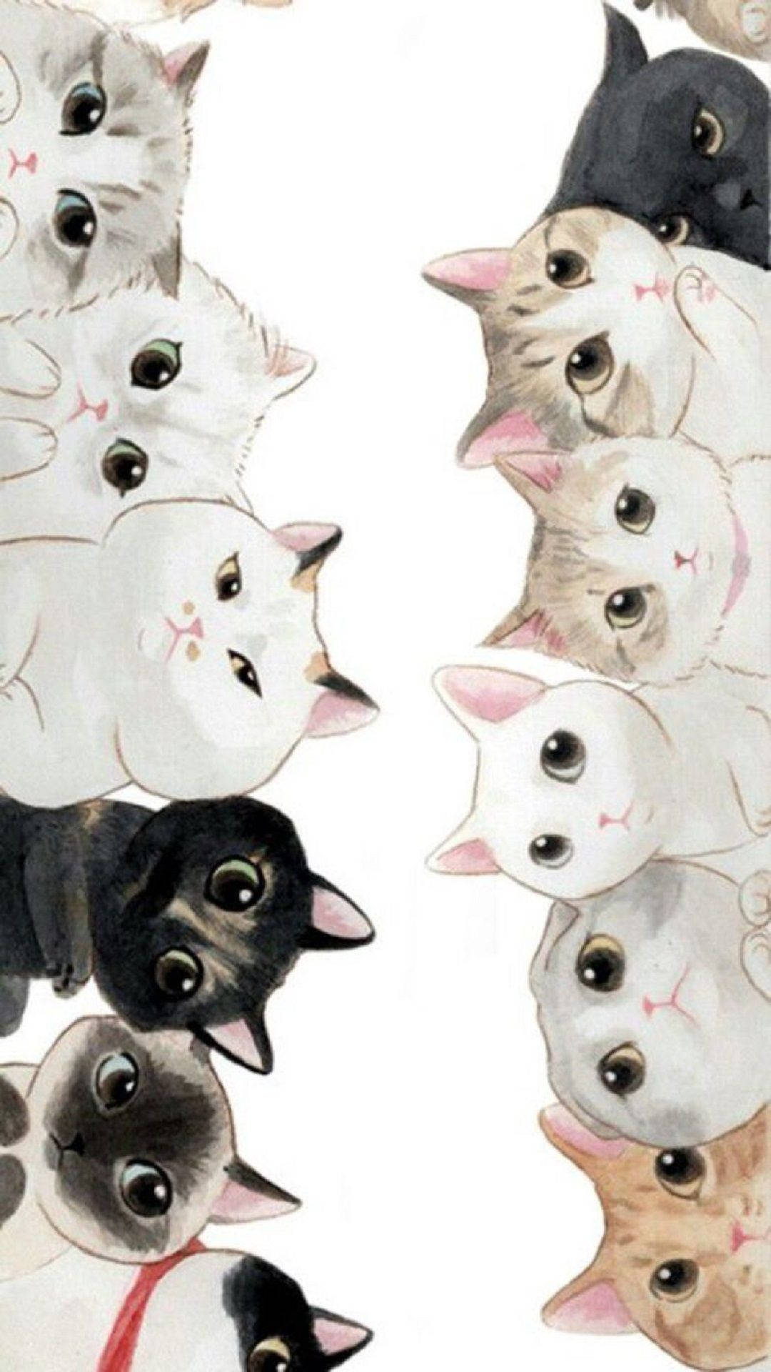 Cat Art Different Breed Illustration Background